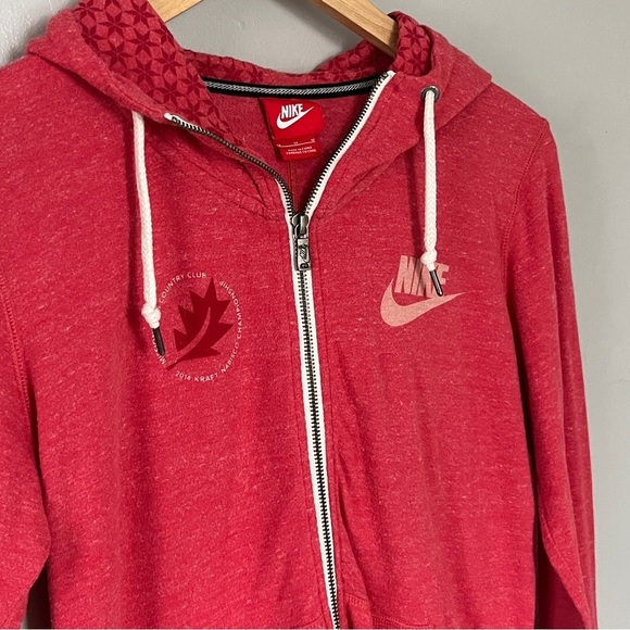 Nike Soft Lightweight Zip Up Hoodie Red Pink Medium - Picture 1 of 6